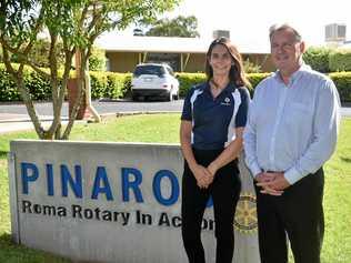 NEW VISION: Pinaroo Roma incoming CEO Melanie Calvert   with outgoing CEO Ian Murphy. Picture: James Liveris