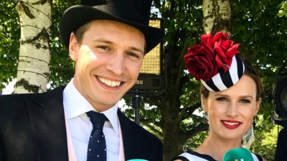 ITV racing commentator Oli Bell and his colleague Francesca Cumani.