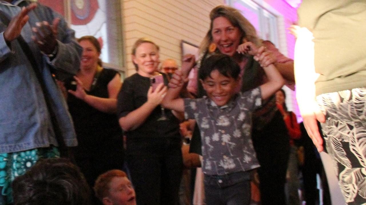 Seven-year-old Koputai Aratangi heading to the to stage to get his certificate. May 2023. Picture: Gera Kazakov