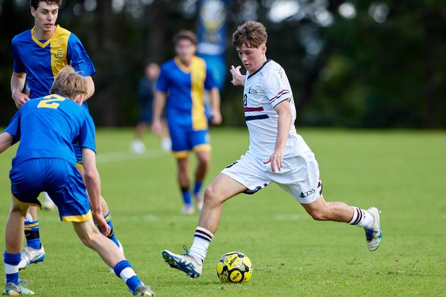 Hunter Hotko. The Southport School vs Toowoomba Grammar School in round 2 of the 2025 GPS football competition, 3rd May 2025 at TGS. Photo: Adrian Gaglione