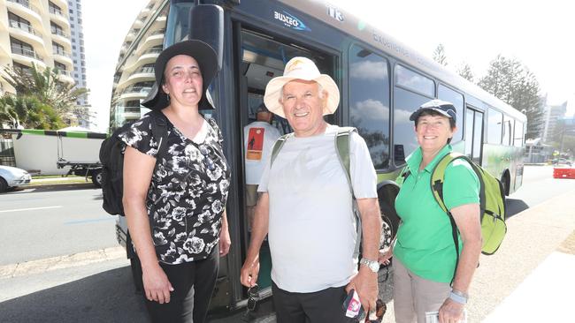 Lynda Hoarau, Lui Basile and Dianne Isichei use public transport. Photo: Richard Gosling