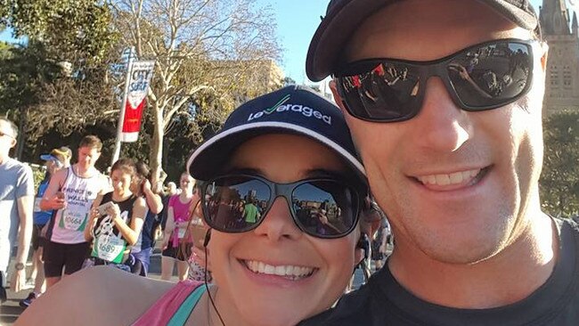 Mark Rapley jumped on a shark’s back to save his wife Chantelle Doyle. Picture: Supplied