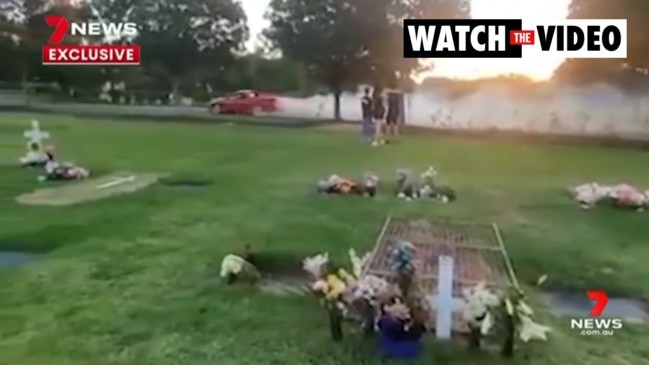 Hoons filmed performing burnouts at mate’s gravesite (7NEWS)