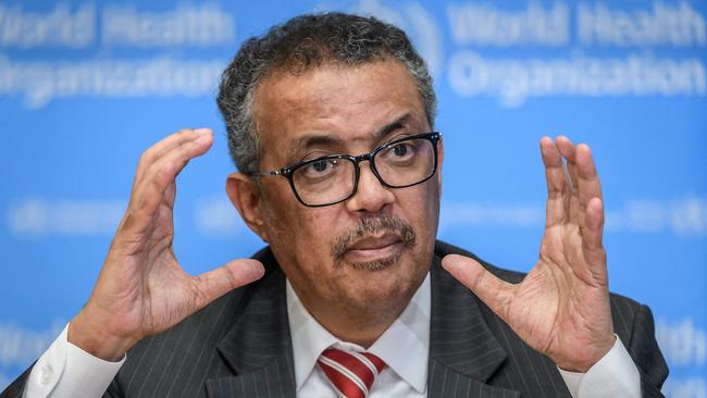 WHO Director-General Tedros Adhanom Ghebreyesus declares coronavirus a pandemic. AFP.