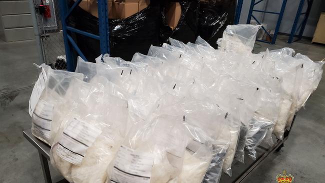 Police say more than six tonnes of liquid meth were due to arrive in Victoria and NSW. Picture: NCA NewsWire / Supplied by AFP