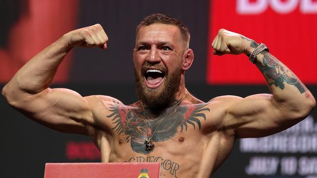 The Taken star called Conor McGregor (pictured) a ‘little leprechaun’. (Photo by Stacy Revere/Getty Images)