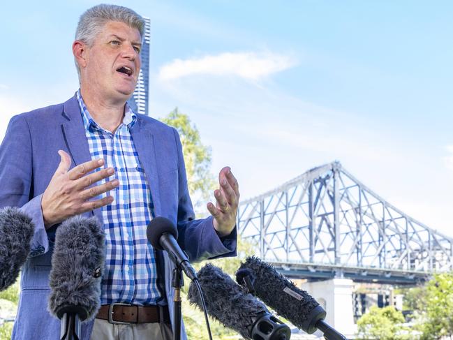 Queensland Tourism Minister Stirling Hinchliffe at the announcement of 'Bluey's World Brisbane', Sunday, December 3, 2023 - Picture: Richard Walker