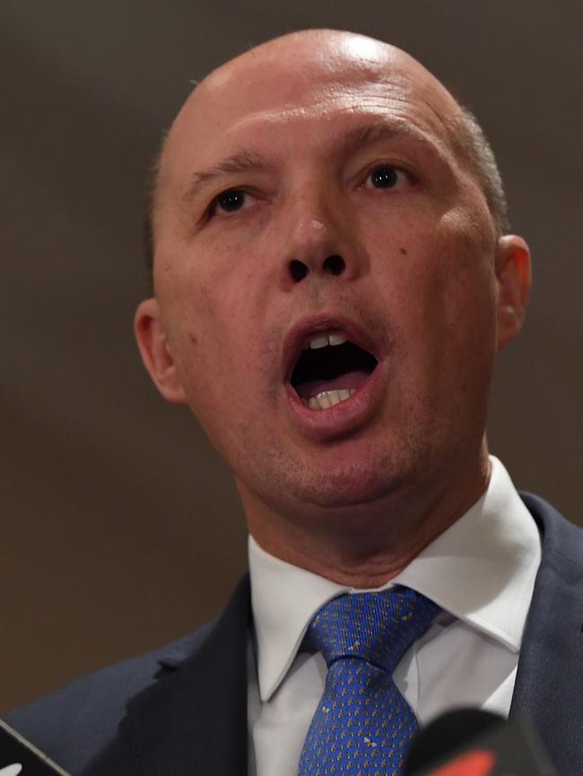 Peter Dutton lashed out at Bill Sjorten over the issue. Picture: AAP Image/Joe Castro