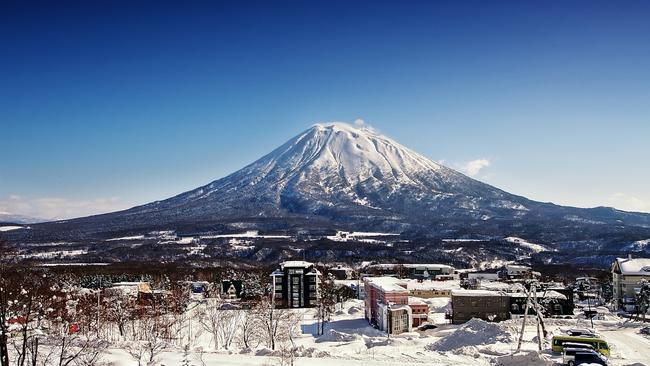 Snow capped mountain in Niseko.