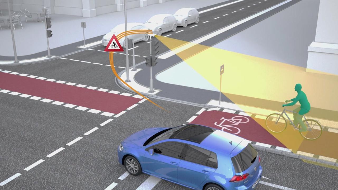 Volkswagen and Siemens have equipped crossroads with sensors to detect pedestrians and cyclists.