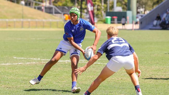 Tai Henare. Buildcorp Emerging Reds Cup action from the day one match between Queensland Country Under-14s and Brisbane Junior Rugby Union Under-14s. Picture credit: QRU Media/ Erick Lucero.