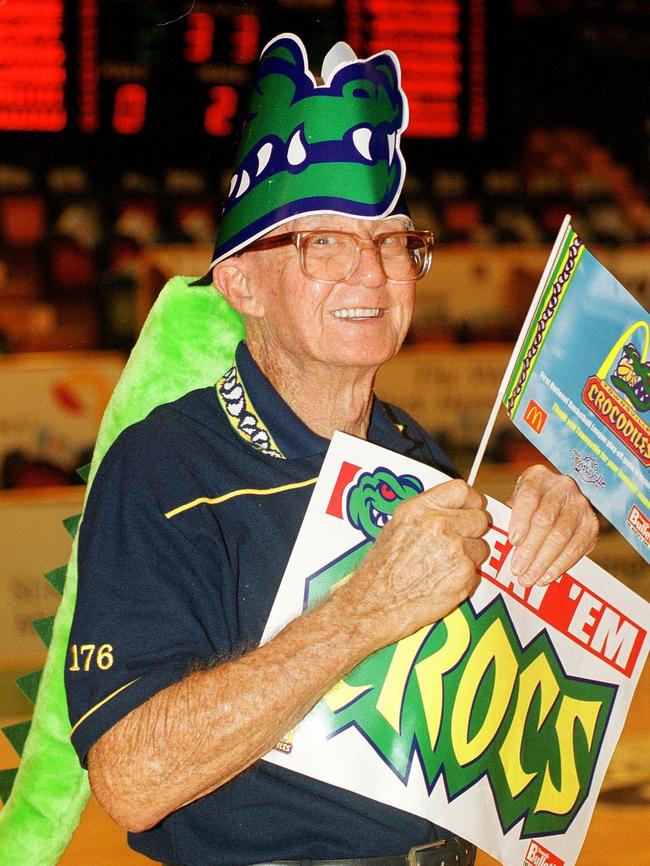 Bob Blyth of Railway Estate is ready to see the Croc's win this weekend after being at all but two Townsville Suns and Townsville Crocs games at the Swamp. Pic. Stewart McLean p52 Bob Blyth of Railway Estate is ready to see the Croc's win this weekend after being at all but two Townsville Suns and Townsville Crocs games at the Swamp. Pic. Stewart McLean