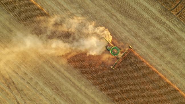 A harvester fitted with a Seed Terminator chaff mill. Picture: Supplied