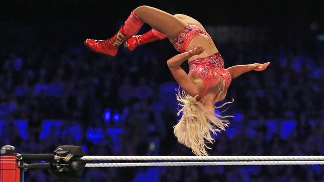 Charlotte Flair flips out over Becky Lynch. Picture: Mark Stewart