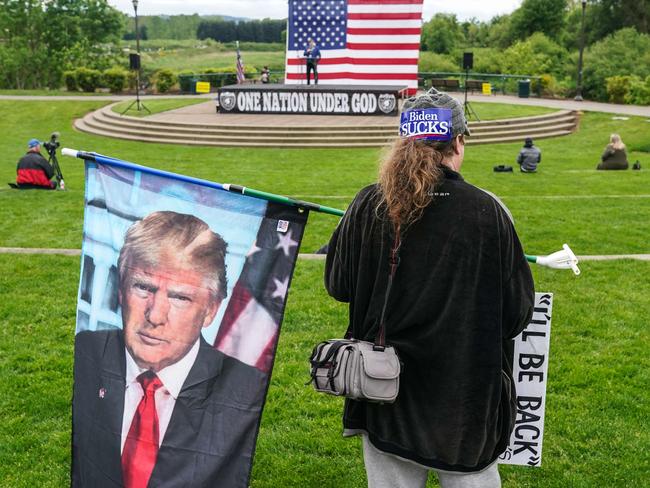 A Trump supporter attends a rally in Oregon this week. The former US President still has huge support in America. Picture: Getty Images/AFP