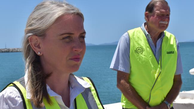 State development minister Kate Jones and Townsend Industries director Graham Townsend at the announcement of a $1 million business case analysis for a biohub at the Port of Mackay. Picture: Zizi Averill