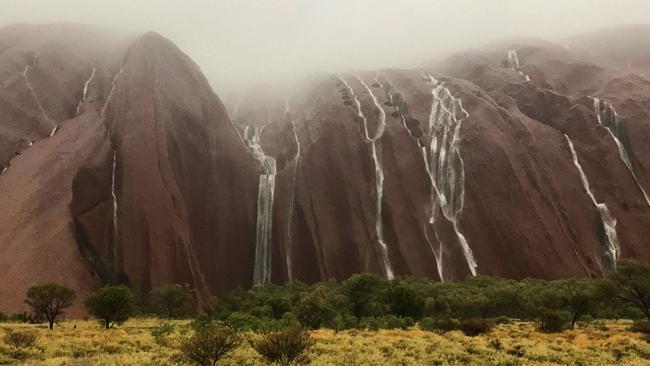 Uluru-Kata Tjuta National Park was closed due to heavy rain. Picture: James Holding/Twitter.