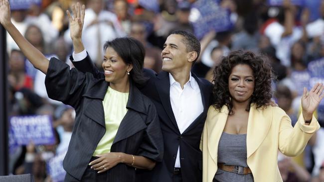 Oprah’s endorsement of Barack Obama is believed to have earned him as many as one million additional votes. Picture: AP/Mary Ann Chastain