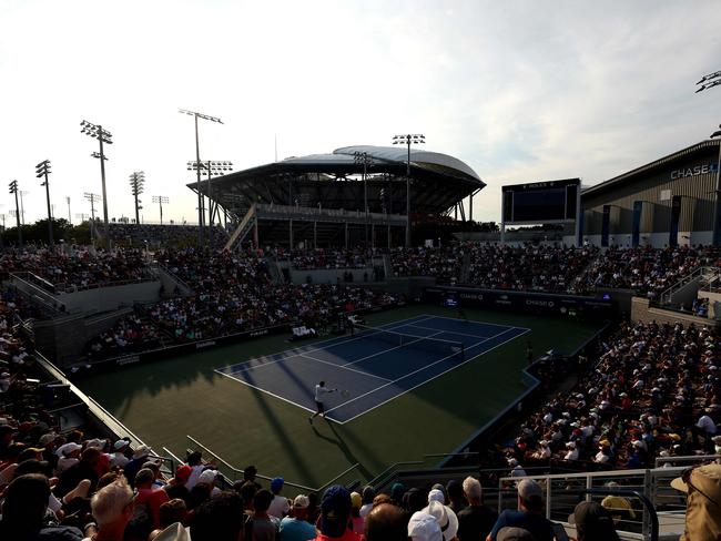 Court 17 at the US Open has been compared to “Snoop Dogg’s living room”. Picture: Mike Stobe/Getty Images