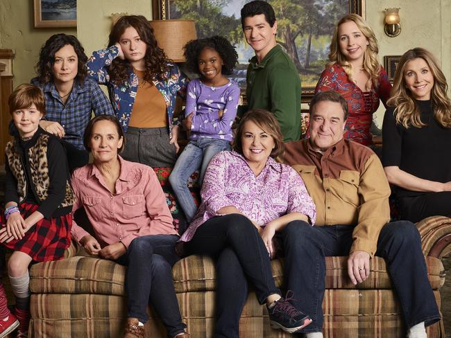 The stars of the Roseanne reboot.  Picture:  ABC