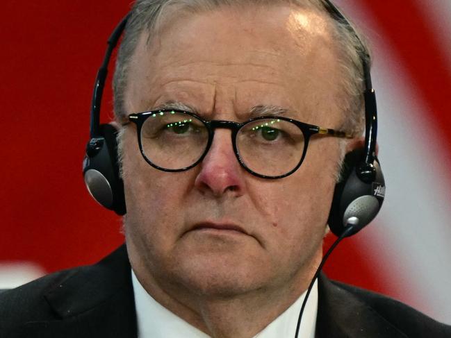 Australia's Prime Minister Anthony Albanese attends the second session of the G20 Leaders' Meeting in Rio de Janeiro, Brazil, on November 18, 2024. (Photo by Pablo PORCIUNCULA / AFP)