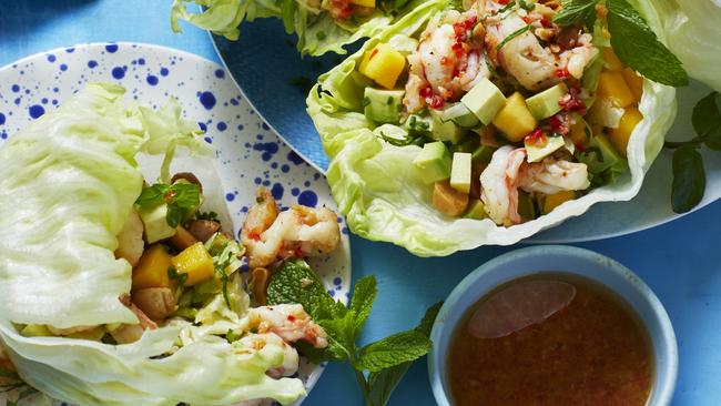 Prawn and mango salad cups. Picture: Guy Bailey