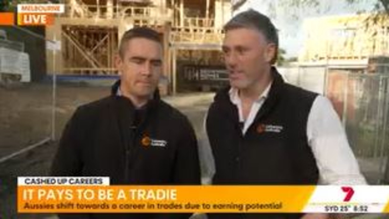 Jake McArthur and Nathan Quinn from Carpentry Australia appeared on Sunrise to defend the hefty pay packets tradies can take home.