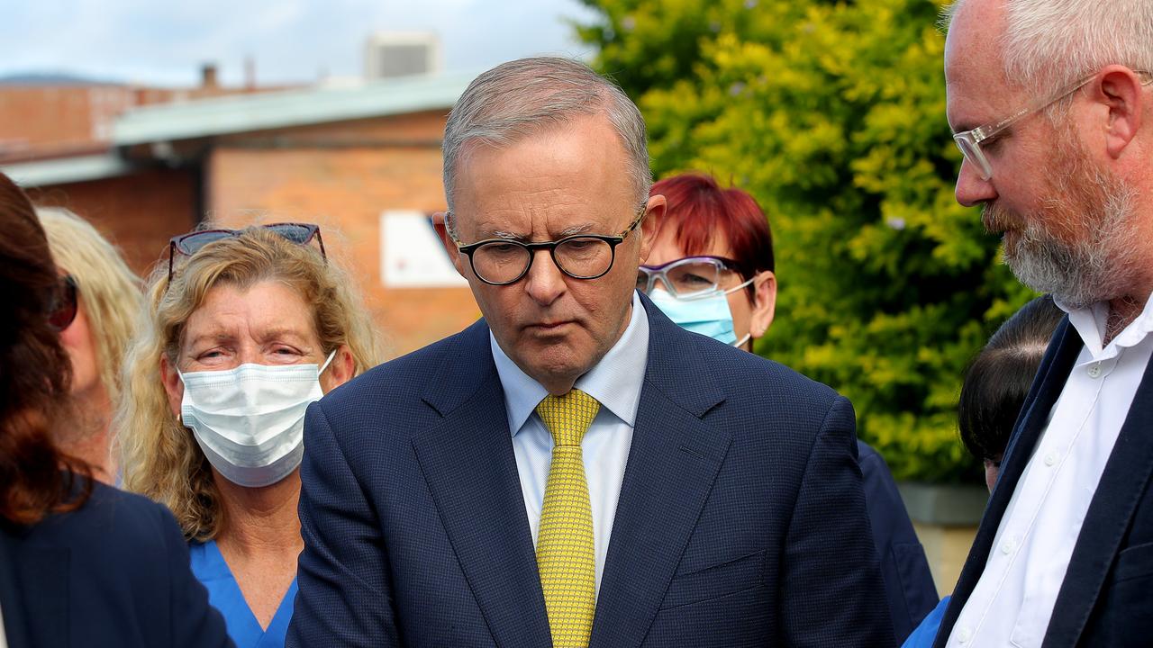 Labor leader Anthony Albanese was slammed with brutal questions about his perception. Picture: Toby Zerna