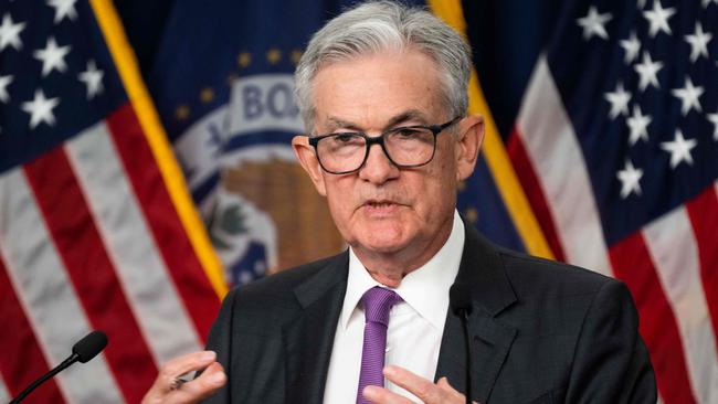 Jerome Powell said twice that the Fed would ‘proceed carefully’, which investors took as a sign the Fed would take a pause after a rapid series of interest rates increases. Picture: AFP