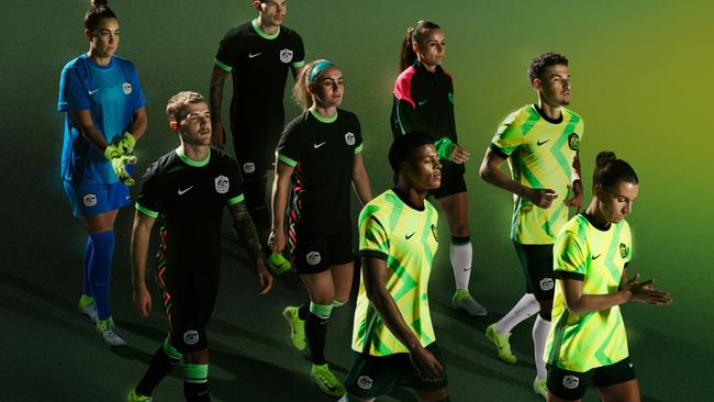 The new Nike ad for the Socceroos and Matildas playing kits.