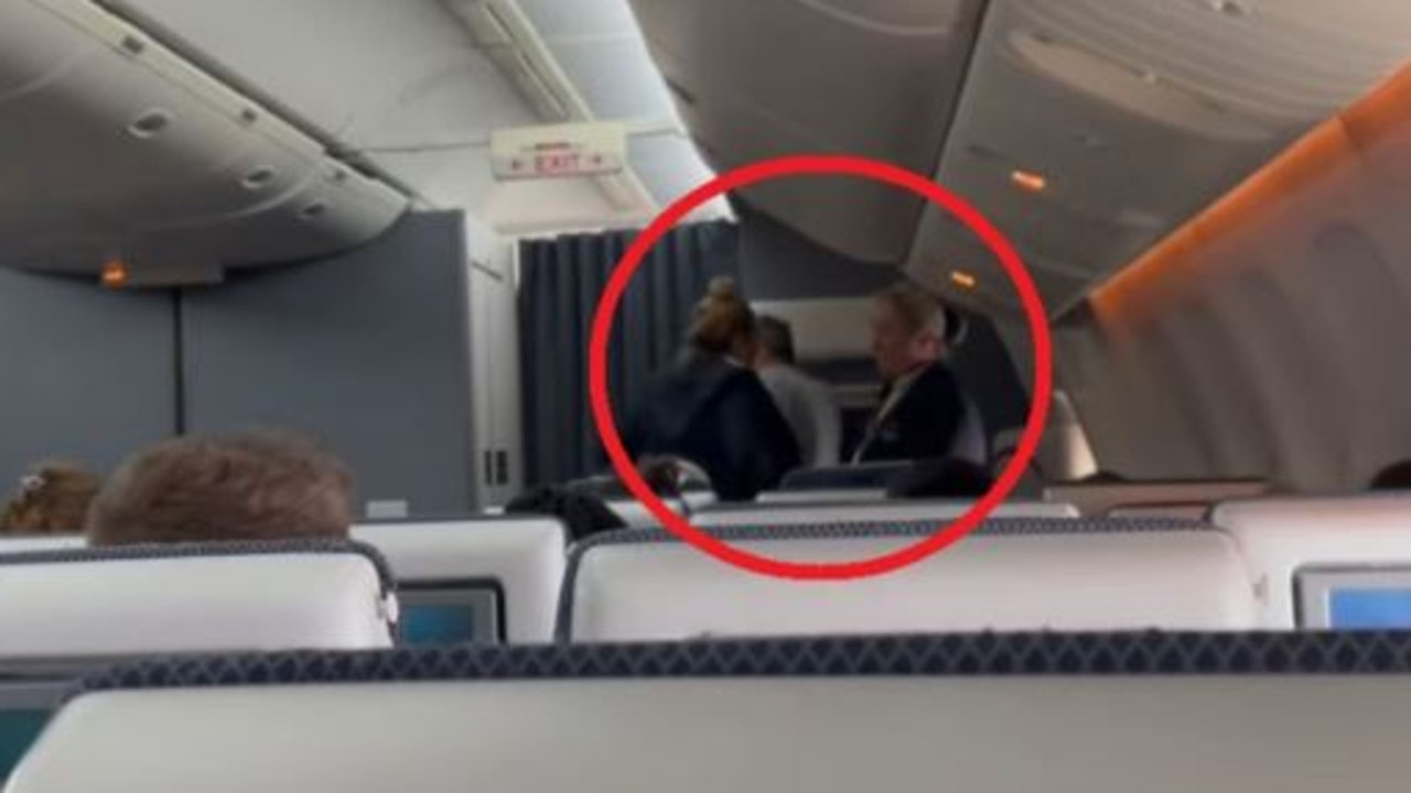 Flight attendants on-board a separate British Airways flight who were also told about the Queen’s passing were seen breaking down in tears. Picture: YouTube/Storyful