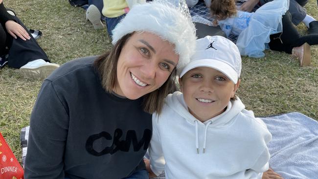 Bulleen's Kylie and Ollie Bancroft enjoy Manningham's Carols at Ruffey Lake Park in Doncaster.