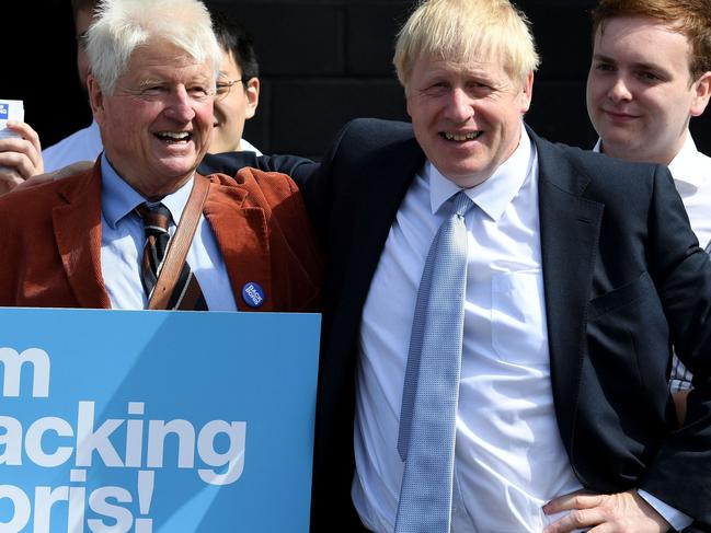 A bigger Boris with dad Stanley Johnson in 2019. Picture: Getty