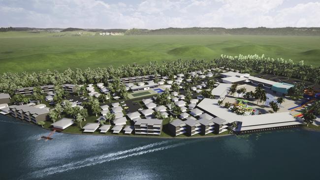 An aerial artist's impression of the new $65 million Actventure water park and eco-resort.