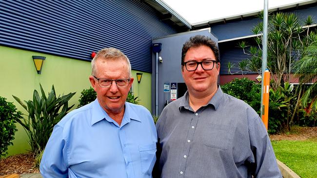 Minister Mark Coulton and Federal MP for Dawson George Christensen at the the Ayr Hospital North Queensland.