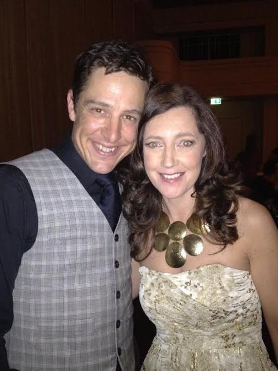 Actor Samuel Johnson with friend Karen Ristevski.