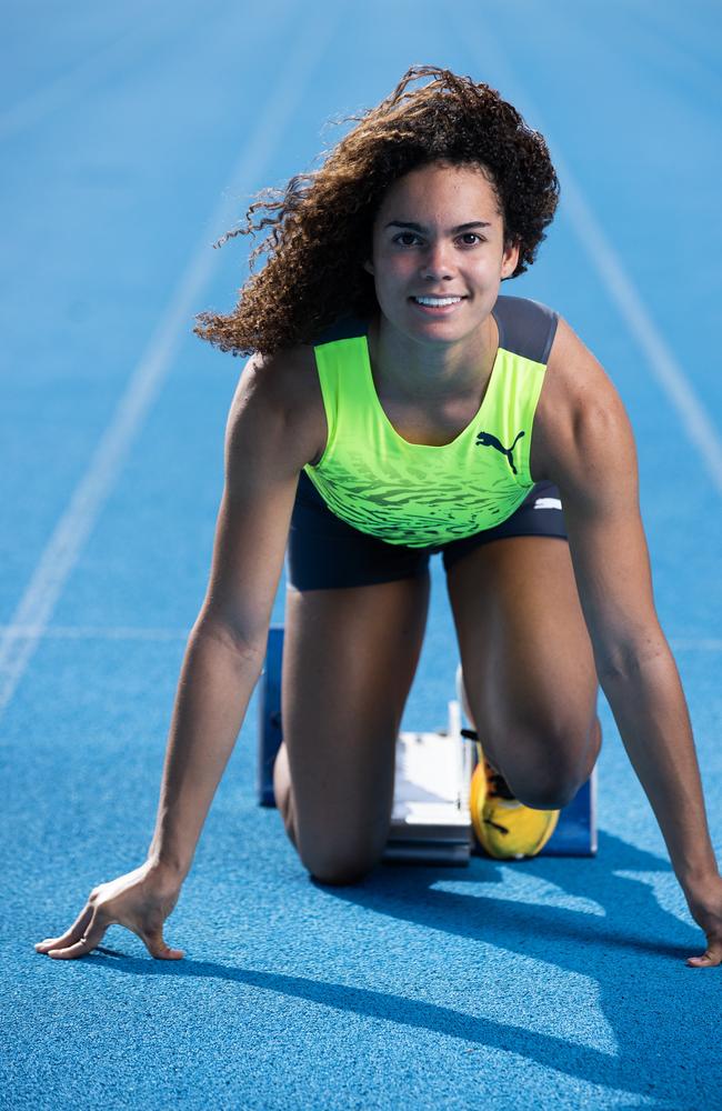 Gun Queensland sprinter Torrie Lewis. Picture Lachie Millard