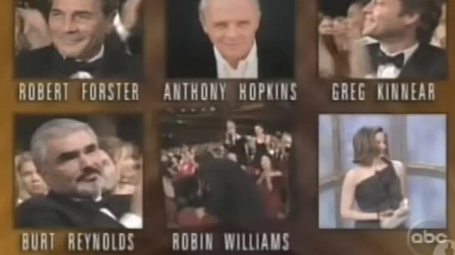 The 1998 ceremony had icons like Burt Reynolds and Anthony Hopkins competing with each other. Picture: Academy Awards