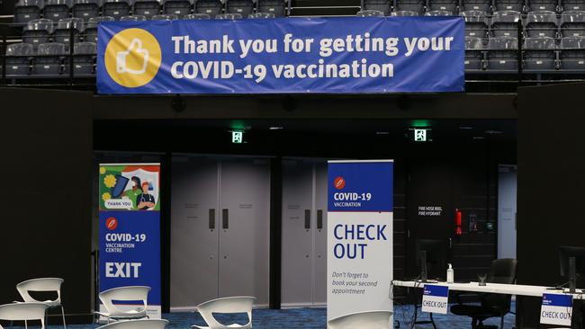 The Cairns and Hinterland Hospital and Health Service’s mass vaccination hub at the Cairns Convention Centre. Picture: Brendan Radke