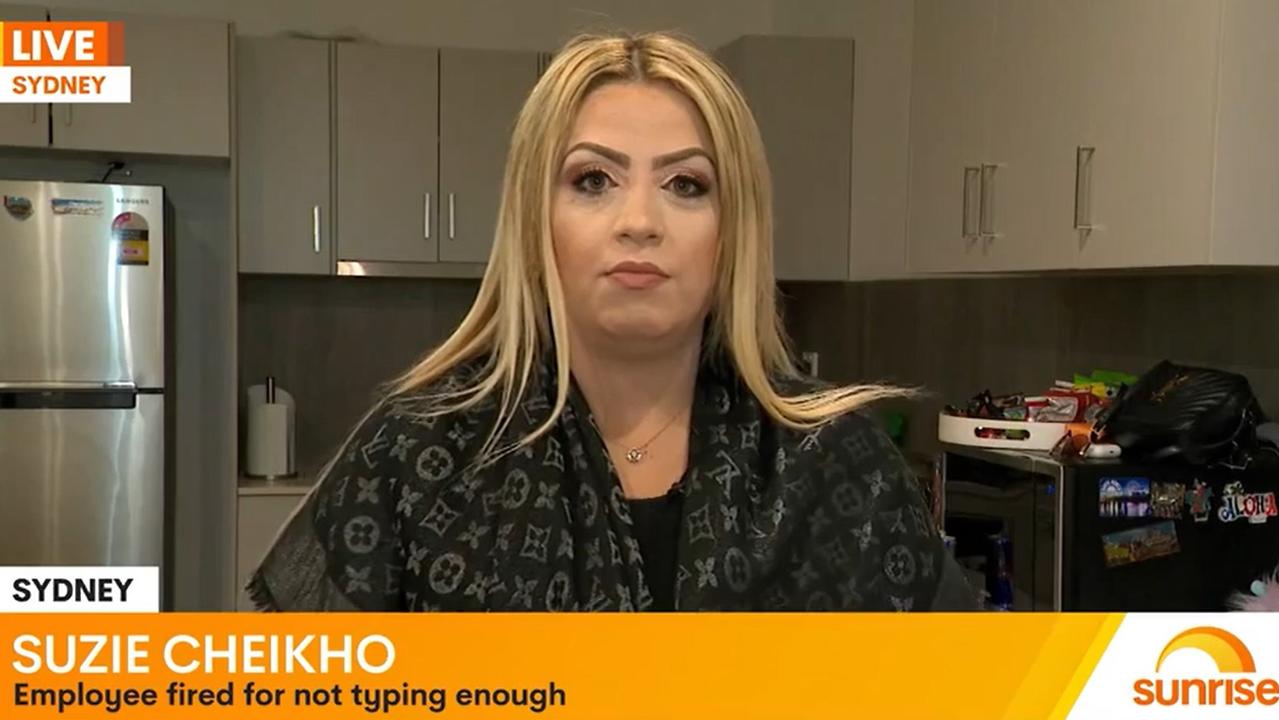 Sacked insurance worker Suzie Cheikho lashed out at her employer on live TV this week. Picture: Sunrise