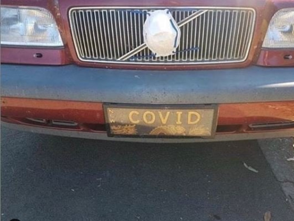 This Volvo in NSW also has a coronavirus-inspired plate. Picture: @Davisgee_