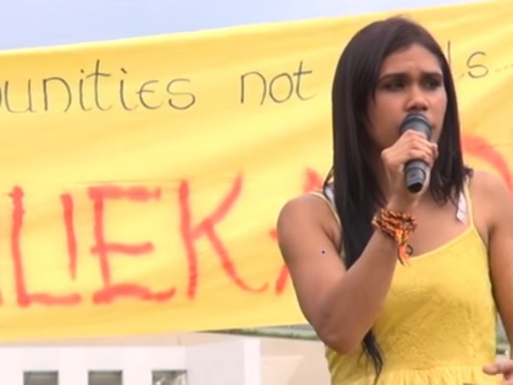 Indigenous activist Kiescha Haines-Jamieson is not afraid to share her opinion. Picture: YouTube