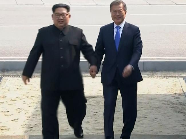 The leaders are expected to discuss the North’s nuclear program. Picture: Korea Broadcasting System/AP