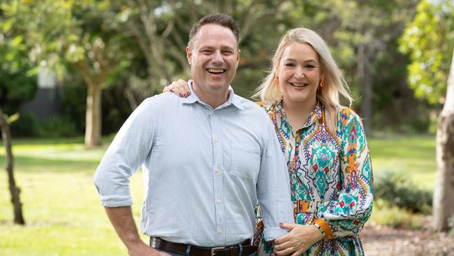 Brisbane Lord Mayor Adrian Schrinner with wife Lady Mayoress Nina Schrinner. Picture: David Kelly