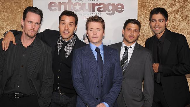 Entourage actors Kevin Dillon, Jeremy Piven, Kevin Connolly, Jerry Ferrara, and Adrian Grenierin 2010. Picture: Jason Merritt/Getty Images