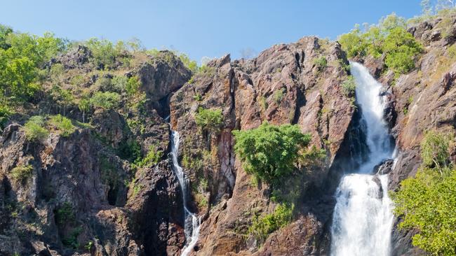 A man has been taken to hospital after the helicopter he was crash landed near Wangi Falls, Litchfield National Park today