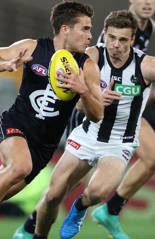 Cameron Polson playing for Carlton last year.