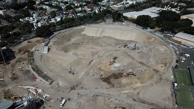 Aerial view of the demolition of ANZ Stadium, rebuilding Sydney Football Stadium