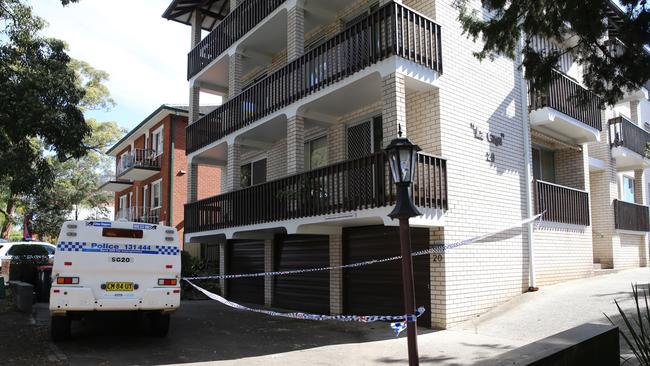 Police at the scene where the body of a woman’s body was found. Picture: John Grainger