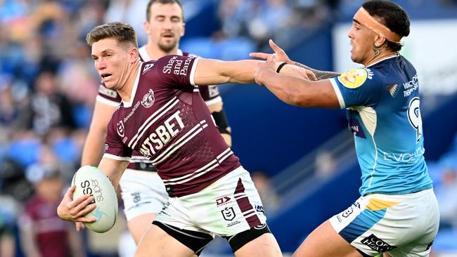 The Knights are interested in Manly’s Reuben Garrick. Picture: Bradley Kanaris/Getty Images